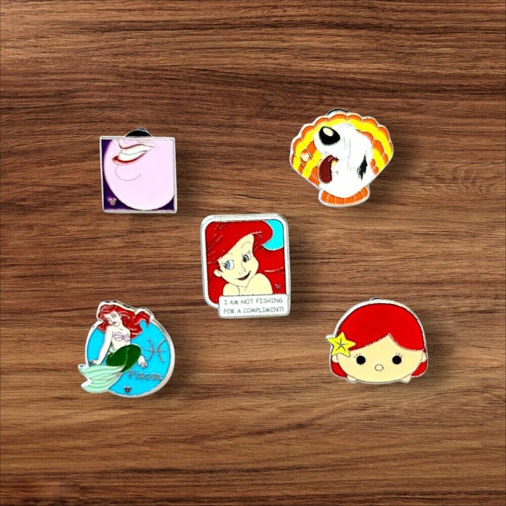 5 Little Mermaid Disney Parks Trading Pins, Plus 2 Bonus Pins - Picture 1 of 2